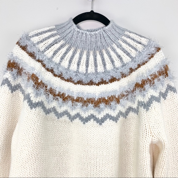 Lou & Grey Fair Isle Sweater White Size M - Picture 5 of 16